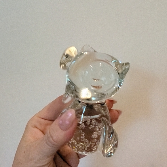 Clear Glass Owl Figurine Paperweight - Picture 4 of 9
